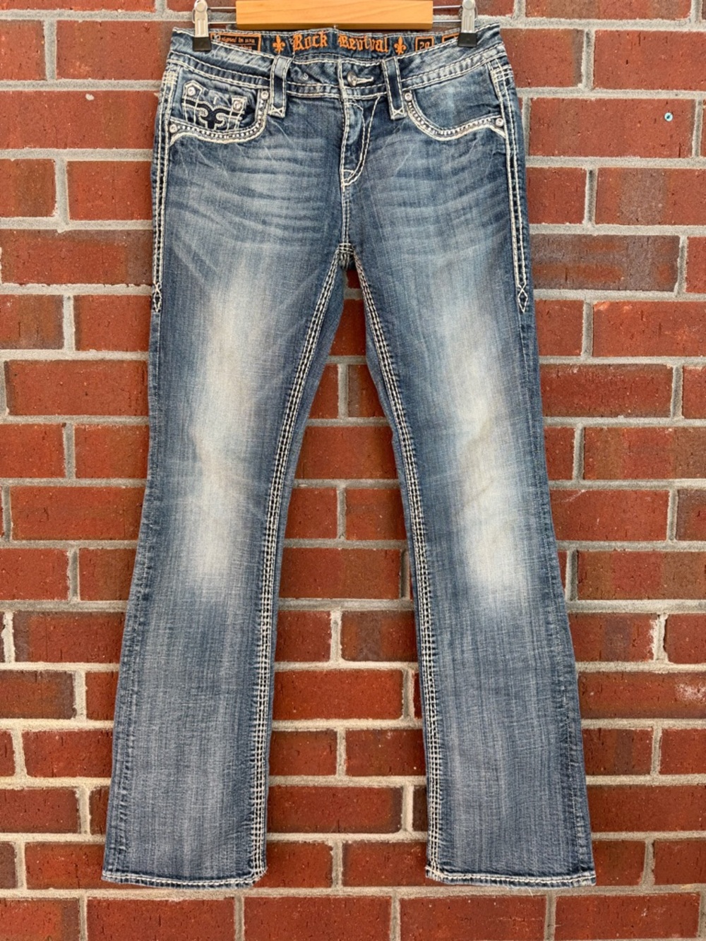 Rock Revival Women's Light Blue Distressed Bootcut Jeans